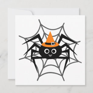 Halloween Spider in Web Tshirts and Gifts Card