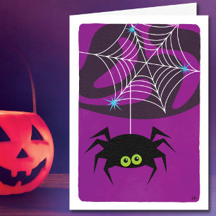 Halloween Spider Modern Purple Blank Card