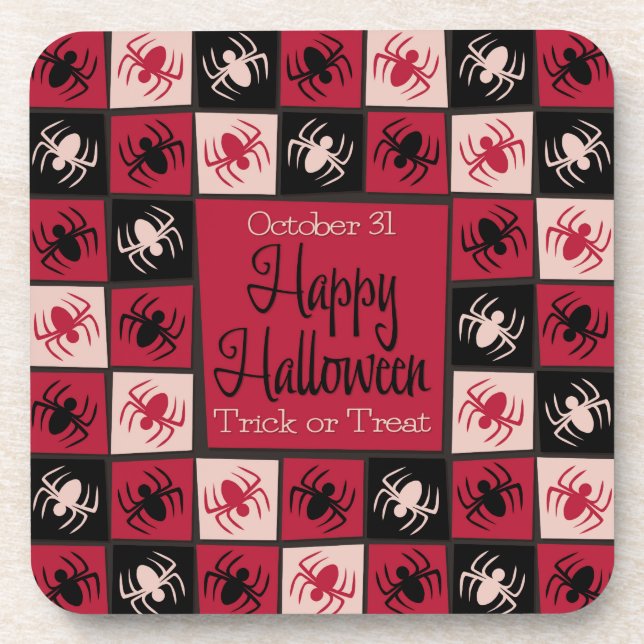 Halloween spider mosaic coaster (Front)