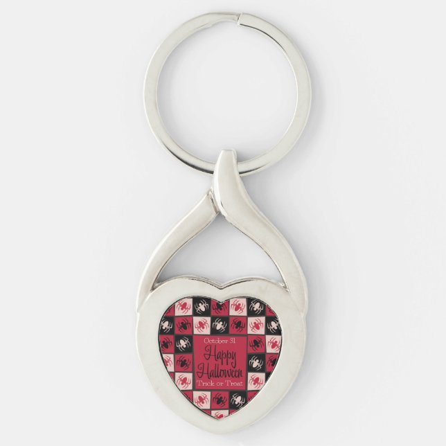 Halloween spider mosaic keychain (Front)