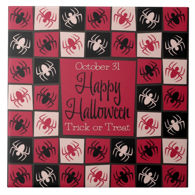 Halloween spider mosaic tile (Front)