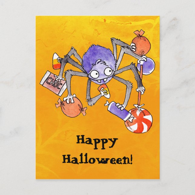 Halloween Spider Postcard (Front)