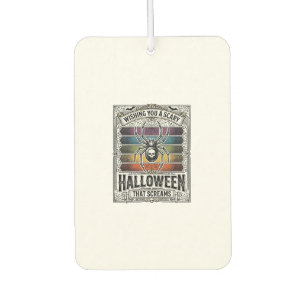 Halloween Spider Scary Retro Engraving Rainbow Web Air Freshener