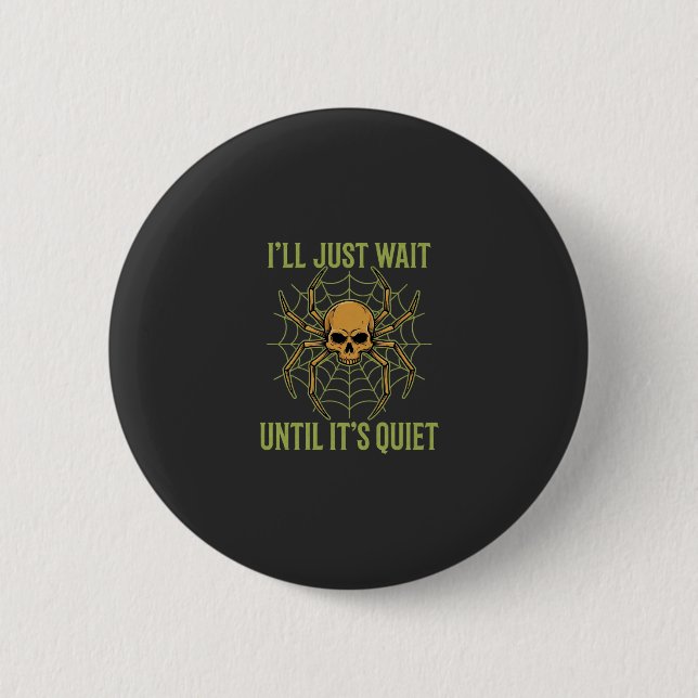 Halloween Spider Skull Quiet 2 Inch Round Button (Front)
