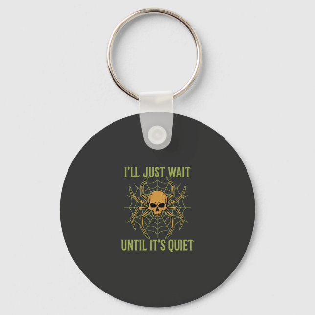 Halloween Spider Skull Quiet Keychain (Front)