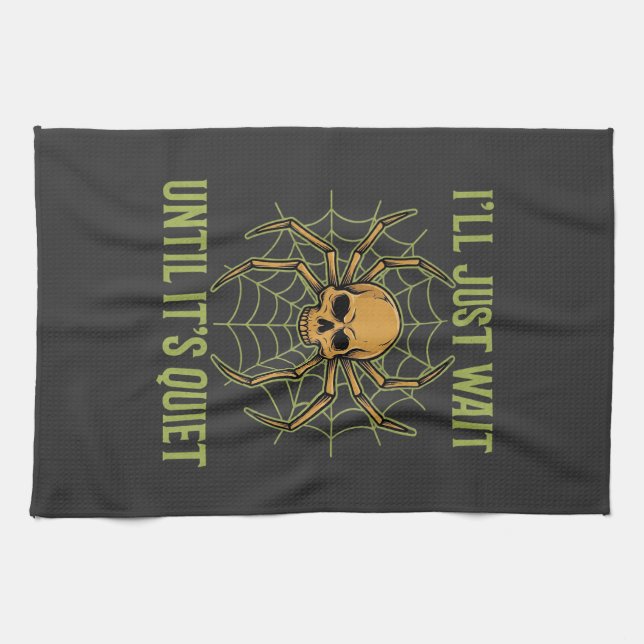Halloween Spider Skull Quiet Kitchen Towel (Horizontal)