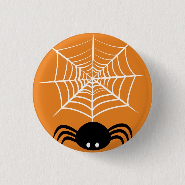 Halloween Spider Web 1 Inch Round Button (Front)