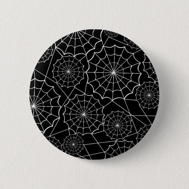 halloween spider web 2 inch round button (Front)