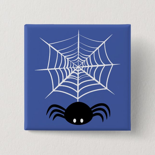 Halloween Spider Web  2 Inch Square Button (Front)
