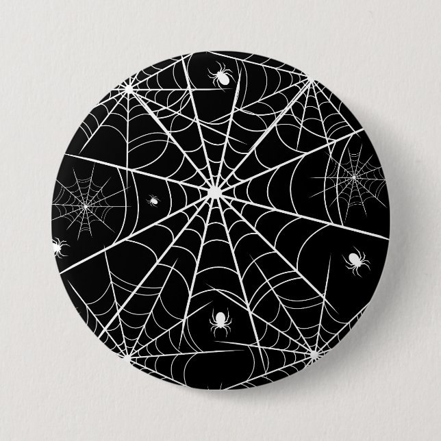 Halloween Spider Web 3 Inch Round Button (Front)