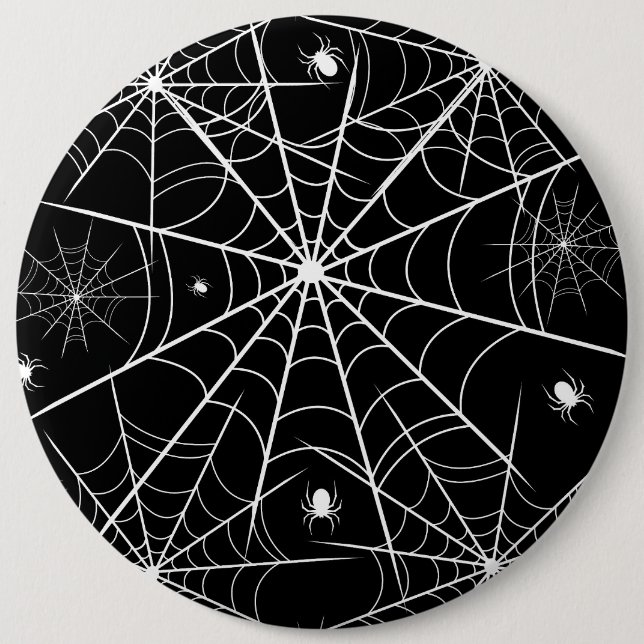 Halloween Spider Web 6 Inch Round Button (Front)