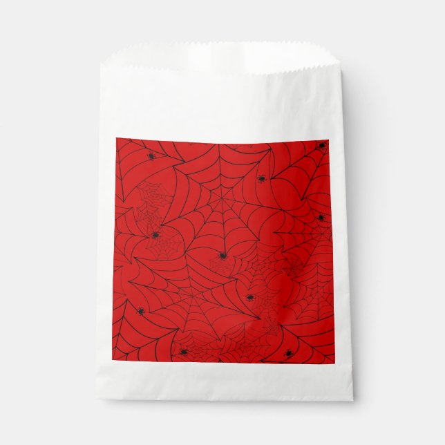 halloween spider web acid red favour bag (Front)