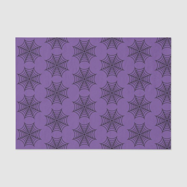 Halloween Spider Web Black Purple Goth Spooky Tissue Paper (Front)