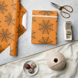 Halloween Spider Web Black Purple Goth Spooky Wrapping Paper