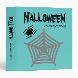 Halloween Spider & Web Blue Scrapbook Photo Album Binder