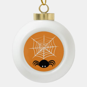 Halloween Spider Web Ceramic Ball Christmas Ornament
