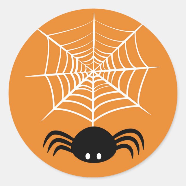 Halloween Spider Web Classic Round Sticker (Front)