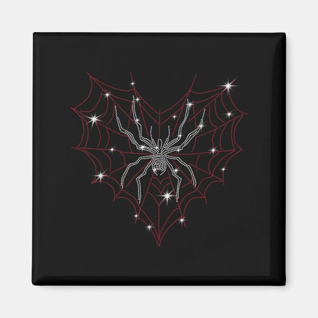 Halloween Spider Web Costume Cute Heart Spider Web Magnet (Front)