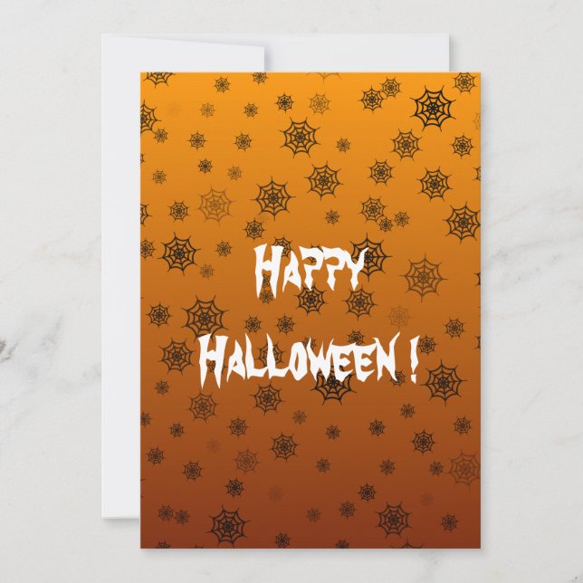 Halloween Spider Web Flat Card (Front)
