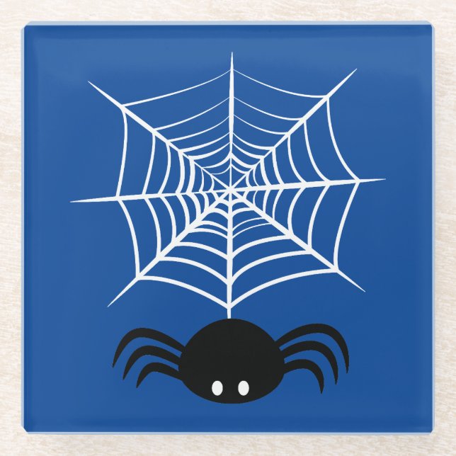 Halloween Spider Web  Glass Coaster (Front)