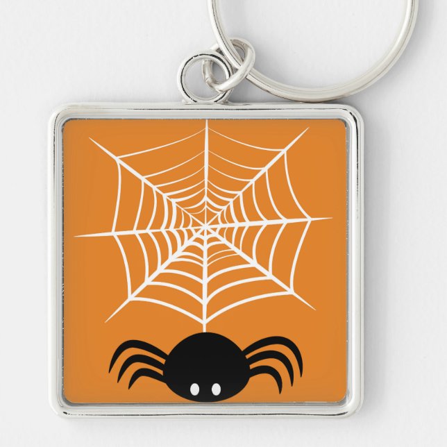 Halloween Spider Web  Keychain (Front)