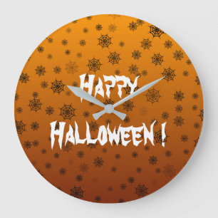 Halloween Spider Web Large Clock