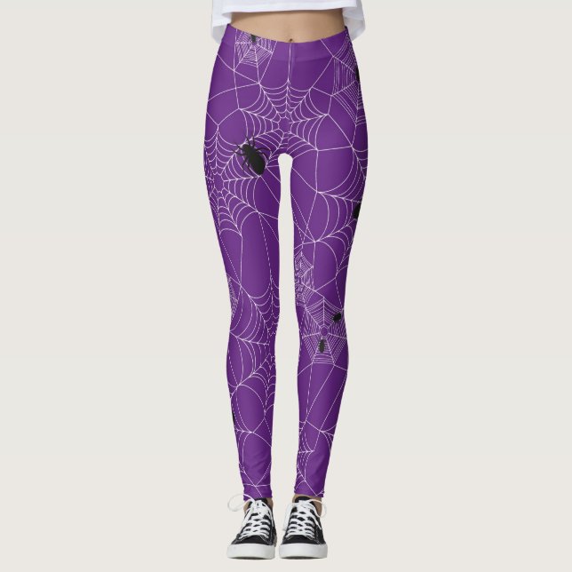 Halloween Spider Web Leggings - violet (Devant)