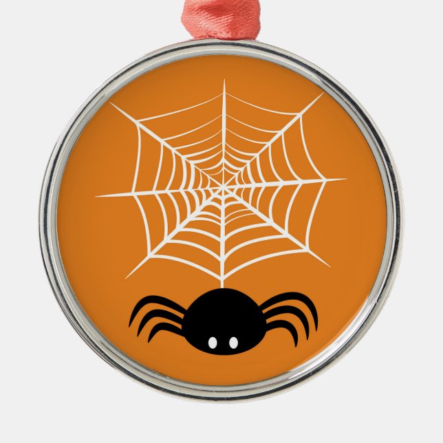 Halloween Spider Web  Metal Ornament (Front)