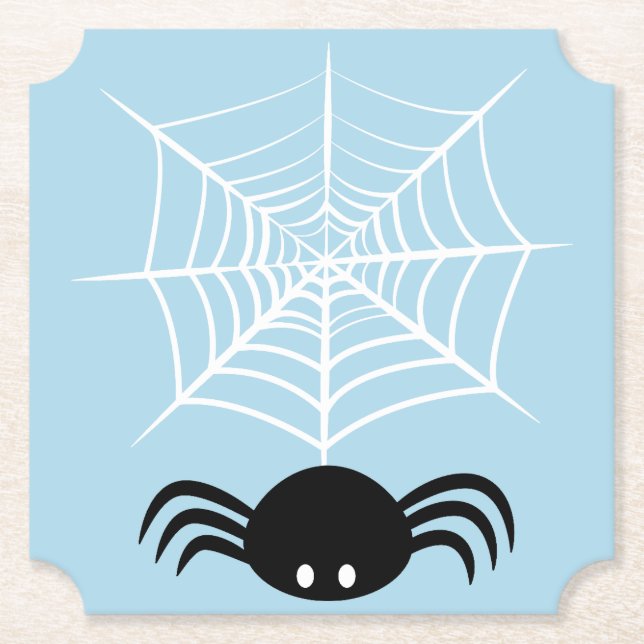 Halloween Spider Web  Paper Coaster (Front)
