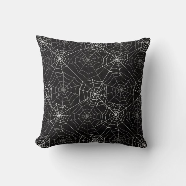 Halloween Spider Web Pattern | Throw Pillow (Front)