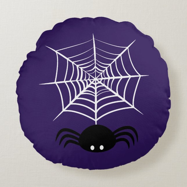 Halloween Spider Web  Round Pillow (Front)