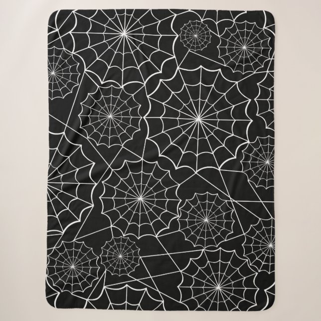 halloween spider web sherpa blanket (Front)