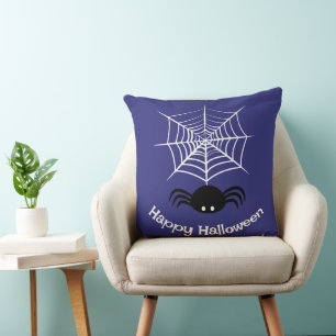 Halloween Spider Web Throw Pillow