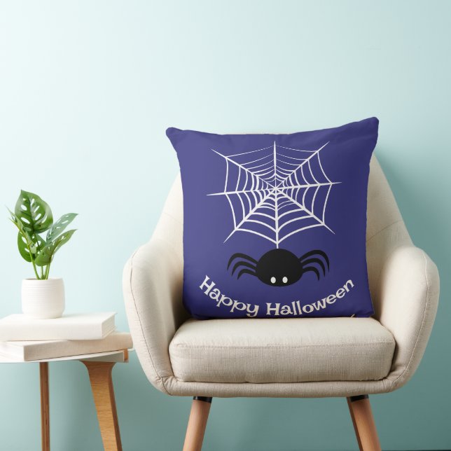Halloween Spider Web  Throw Pillow (Chair)