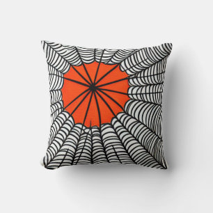 Halloween Spider Web Throw Pillow