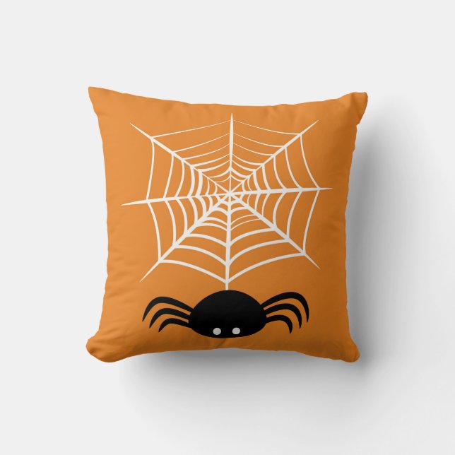 Halloween Spider Web  Throw Pillow (Front)