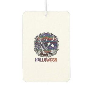 Halloween Spider Web Tree Ghosts Pumpkins Tombston Air Freshener