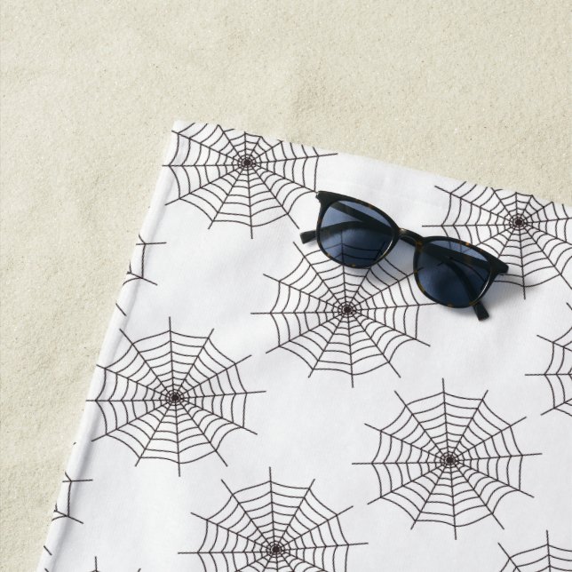Halloween, Spider Web, Trick Or Treat, Boo Beach Towel (In Situ)