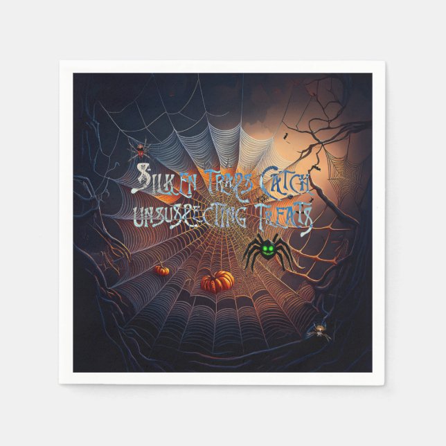 Halloween Spider Web Trick or Treats Napkin (Front)