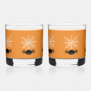 Halloween Spider Web Whiskey Glass
