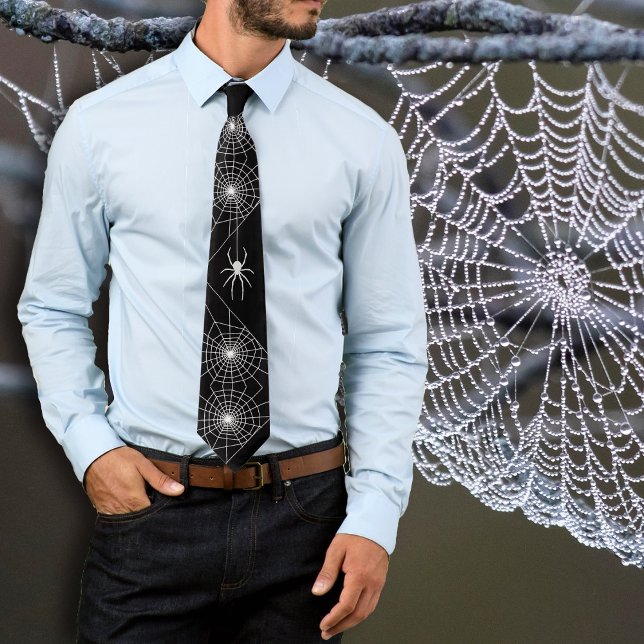 Halloween Spider Webs Cravate noir (Créateur téléchargé)