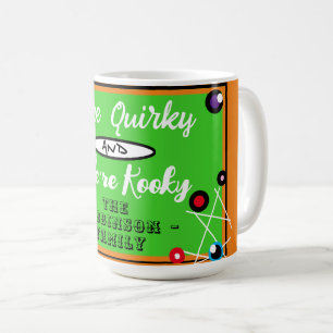 Halloween Spider Webs Green Orange Name Coffee Mug