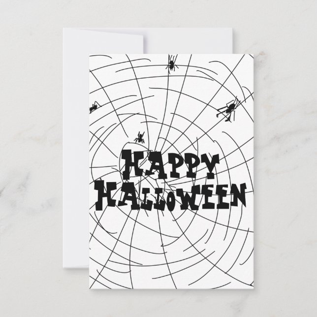 Halloween Spider Webs Hand Drawn Card (Front)