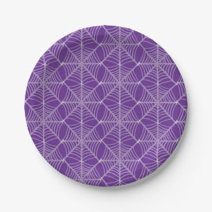 Halloween Spider Webs in Purple and White Paper Plate