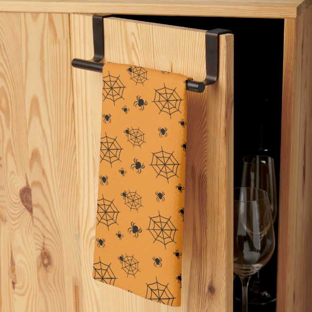 Halloween Spider Webs Kitchen Towel (Thirds Fold)
