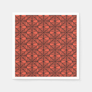 Halloween Spider Webs on Orange Napkin