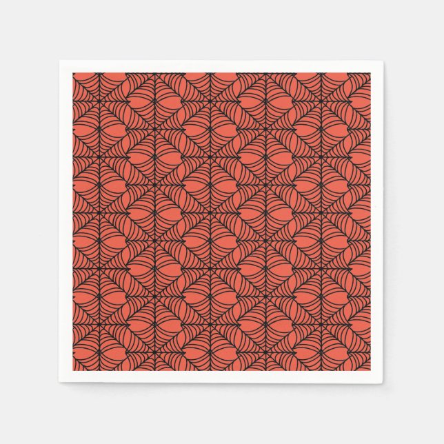 Halloween Spider Webs on Orange Napkin (Front)