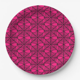 Halloween Spider Webs on Pink Paper Plate