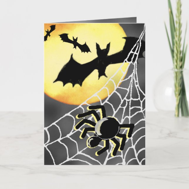 HALLOWEEN SPIDERS & BATS Card (Front)