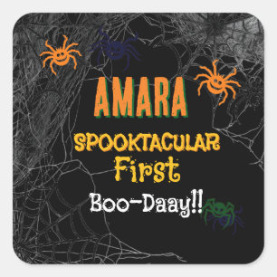 Halloween spiders Birthday Halloween  Square Sticker